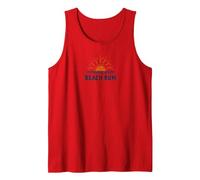 Beach Bum Sunset Ocean Waves Vacanze estive Canotta, Uomo, Rosso, XXL