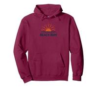 Beach Bum Sunset Ocean Waves Vacanze estive Felpa con Cappuccio, Unisex per Adulti, Bordeaux, XL