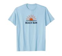 Beach Bum Sunset Ocean Waves Vacanze estive Maglietta, Uomo, Celeste, XL