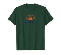 Beach Bum Sunset Ocean Waves Vacanze estive Maglietta, Uomo, Verde Foresta, M