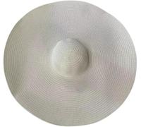 Beach cap Estate 25m Tesa Grande Oversize Pieghevole Cappelli da Spiaggia per Le Donne Foldig Cappello di Paglia Sun Protectio Party Travel, Milk Beige, A