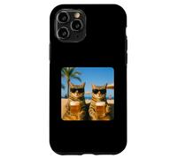Beach Cats Drinking Beer Meme Funny Summer Waiter Bar man Custodia per iPhone 11 Pro