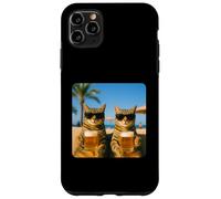 Beach Cats Drinking Beer Meme Funny Summer Waiter Bar man Custodia per iPhone 11 Pro Max