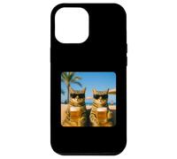 Beach Cats Drinking Beer Meme Funny Summer Waiter Bar man Custodia per iPhone 12 Pro Max