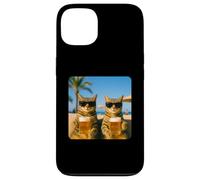 Beach Cats Drinking Beer Meme Funny Summer Waiter Bar man Custodia per iPhone 13