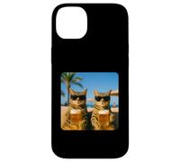 Beach Cats Drinking Beer Meme Funny Summer Waiter Bar man Custodia per iPhone 14 Plus
