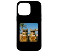 Beach Cats Drinking Beer Meme Funny Summer Waiter Bar man Custodia per iPhone 14 Pro Max