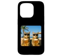 Beach Cats Drinking Beer Meme Funny Summer Waiter Bar man Custodia per iPhone 15 Pro