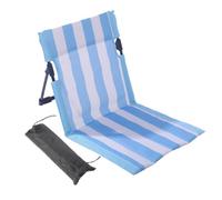 Beach Chair Foldable Relaxing Lounger Striped Seat with Lumbar Support