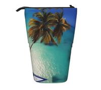 Beach Coconut Sunshine - Astuccio espandibile per matite, in tessuto Oxford multi-design, altezza regolabile, borsa cosmetica multiuso