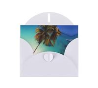 Beach Coconut Sunshine - Biglietti di auguri perlati orizzontali per tutte le occasioni, con buste, elegante biglietto scintillante per compleanno, Natale, interno bianco