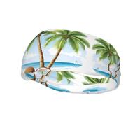 Beach Coconut Trees Fascia sportiva unisex, fascia elastica per corsa, basket, yoga, sport, fitness, fascia per il sudore,