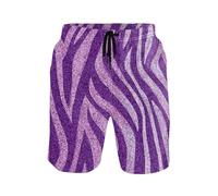 Beach Costume da Spiaggia Purple Zebra Strips Morbido Pantaloncini da Bagno Elastica Calzoncini da Bango per Sportiva Piscina Volley L