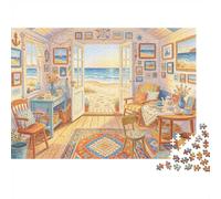 Beach Cottage 1000 Pezzi Puzzle Carta Riciclata Seaside House Puzzle Per Adulti Impossible Hard Difficile Stimolante Alleviare La Deuominiza Senile Fun 38x26cm/1000 pezzis
