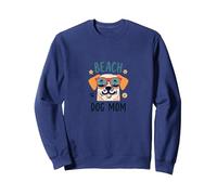 Beach Dog Mom: Carino Estate Cucciolo in Sfumature Felpa, Unisex per Adulti, Navy, L