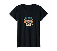 Beach Dog Mom: Carino Estate Cucciolo in Sfumature Maglietta, Donna, Nero, L
