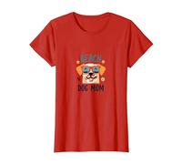 Beach Dog Mom: Carino Estate Cucciolo in Sfumature Maglietta, Donna, Rosso, XXL