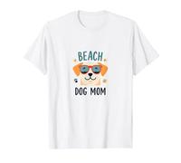 Beach Dog Mom: Carino Estate Cucciolo in Sfumature Maglietta, Uomo, Bianco, L