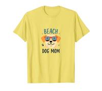 Beach Dog Mom: Carino Estate Cucciolo in Sfumature Maglietta, Uomo, Limone, L