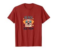 Beach Dog Mom: Carino Estate Cucciolo in Sfumature Maglietta, Uomo, Mirtillo Rosso, 3XL
