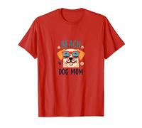 Beach Dog Mom: Carino Estate Cucciolo in Sfumature Maglietta, Uomo, Rosso, XXL