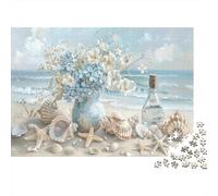 Beach Floral Still Life 1000 Pezzi Carta Waterfall Art Puzzle Per Adolescenti Resistente Ai Graffi Allenamento Cerebrale Regalo Di Compleanno 70x50cm/1000pcs