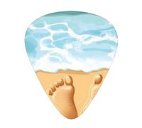 Beach Footprint - Set regalo di plettri per chitarra acustica, elettrica e basso, lisci e durevoli, regalo perfetto per gli amanti della chitarra e i musicisti