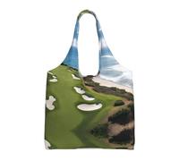 Beach Golf Course Print Canvas Tote Bags per le donne Borsa della spesa riutilizzabile Grande Palestra Panno di Tela Pouchportable Shopping Bag