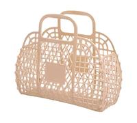 Beach Handbag, Reusable Easter Basket, Jelly Tote, Transparent Material, Open Structure, Lightweight Feel, Easy-Clean Design, Summer Party Use, 9.45×8.27×3.74 Inches