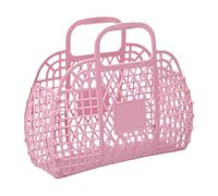 Beach Handbag, Reusable Easter Basket, Jelly Tote, Transparent Material, Open Structure, Lightweight Feel, Easy-Clean Design, Summer Party Use, 9.45×8.27×3.74 Inches