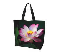 Beach in Sunset Time Borsa a tracolla con fantasia, organizer riutilizzabile, adatta per viaggi, palestra e yoga., Bellissimo Lotus, Taglia unica