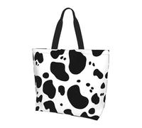 Beach in Sunset Time Borsa a tracolla con fantasia, organizer riutilizzabile, adatta per viaggi, palestra e yoga., Pelle di mucca animale, Taglia unica