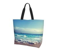 Beach in Sunset Time - Borsa a tracolla con stampa, adatta per viaggi, yoga, spiaggia, pendolari, shopping, regalo per uomini e donne