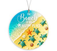 Beach is My Happy Place, Regali di bellezza per donne, ornamenti natalizi 2025, regalo per gli amanti del mare, regali a tema spiaggia per mamma, papà, famiglia, amici, coppia, tartaruga, decorazione