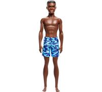 Beach Ken Doll With Dark Brown Hair Wearing Blue Swimsuit
