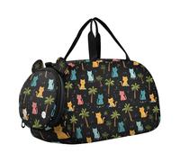 Beach Kitten Willow Black Kids Duffel Bag con scomparto per scarpe leggero durante la notte viaggio Weekender Tote per ragazzi e ragazze bolsos de viaje para hombre