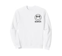Beach Life Happy Face Hibiscus Flower Summer Design Felpa