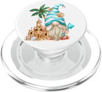 Beach Lover With Flip Flops And Sand Castle Funny Gnome PopSockets PopGrip per MagSafe