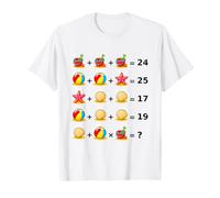 Beach Math Rompicapo Puzzle su White Shapes Mania Maglietta