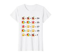 Beach Math Rompicapo Puzzle su White Shapes Mania Maglietta con Stampa Grafica Economica
