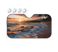 Beach Maui Hawaii Sunset Sea Waves Nuvole Parabrezza Auto Parasole 2025 Pieghevole Auto Parasole Divertente Parasole Auto Parasole Parasole Anteriore Copertura per Interni Automobilistici Protezione