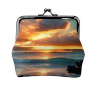 Beach Maui Hawaii Tramonto Onde del Mare Nuvole Stampa Charm e Portamonete Versatile Squisito Impermeabile Kiss Lock Portafoglio per chiavi e carte
