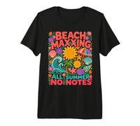 Beach Maxxing Summer Gen Z Slang Meme Divertente Maglietta Premium