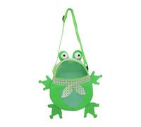 Beach Mesh Bag on Kids, Adjustable Frog Shape Portable Tote, Lightweight Outdoor Vacation Storage in Collecting Seashells, Toys, Travel Accessories for Boys and Girls