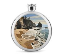 Beach On The Pacific Coast, fiaschetta in acciaio inox a prova di perdite, portatile, circolare, per campeggio, pesca, feste di nozze, 141,7 g