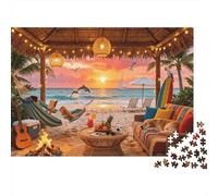 Beach Paradise 1000 Pezzo Jigsaw Puzzle Riciclato Tropical Vacation Senior Puzzle Party Gioco Accessori Sviluppo dell' Boy & Girl‘s Intelligenza Educational Fun 70x50cm/1000pcs