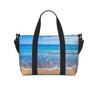 Beach Pier - Borsone da viaggio pieghevole da viaggio, con stampa di molo sulla spiaggia, borsa da viaggio per il fine settimana, per donne e uomini, Spiaggia e Mare, One Size, Borsone da viaggio