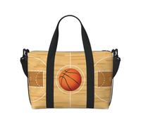 Beach Pier - Borsone da viaggio pieghevole da viaggio, con stampa di molo sulla spiaggia, borsa da viaggio per il fine settimana, per donne e uomini, Tavola da basket, One Size, Borsone da viaggio