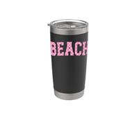 Beach Pink Varsity Bicchiere termico in acciaio inox doppia parete