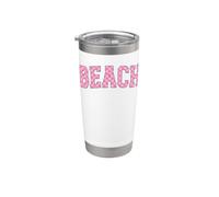 Beach Pink Varsity Bicchiere termico in acciaio inox doppia parete
